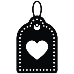 Valentine gift tags silhouette vector