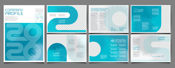 Corporate company profile presentation template with multipage layout