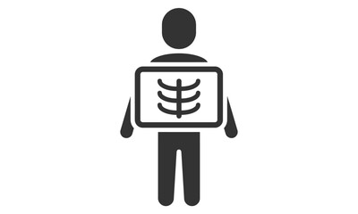 Xray icon in flat style radiology vector illustration on white isolated background medical scan business concept