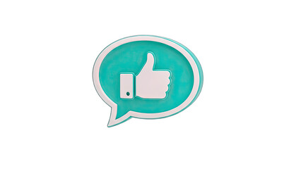 Obraz premium Thumbs Up Icon in Speech Bubble on White Background