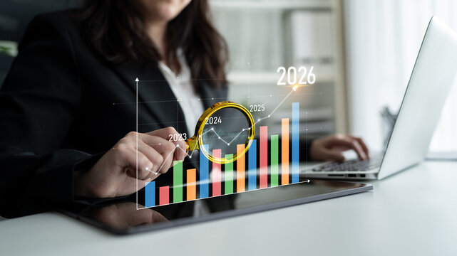 Business growth forecast highlights increasing trends new year 2026. Growth forecast data, growth forecast strategy, and growth forecast planning are key elements. Latch