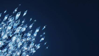 Abstract Blue Ripples on Dark Background.