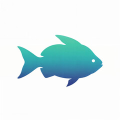 Obraz premium Modern Fish Vector Illustration with Blue Green Gradient Style 