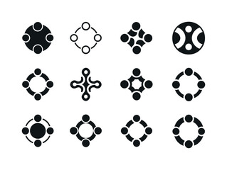 Community Logo Variations. Community building and social interac