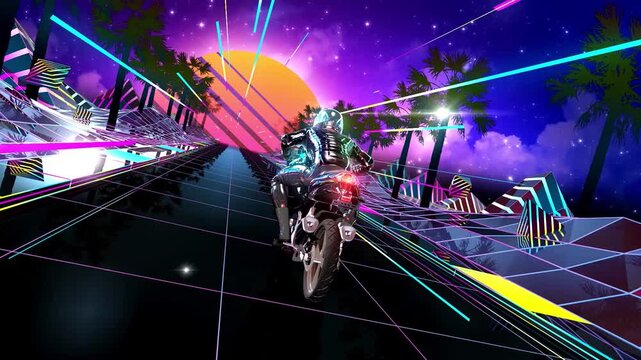 Synthwave Biker 01