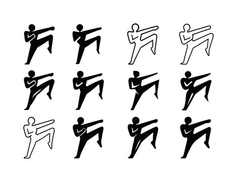 Body Combat Icons. body combat. Icon set. Set Logo of body comba