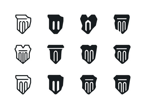 Ancient Relic Icons. Remains. Icon set. Set Logo of Remains: anc