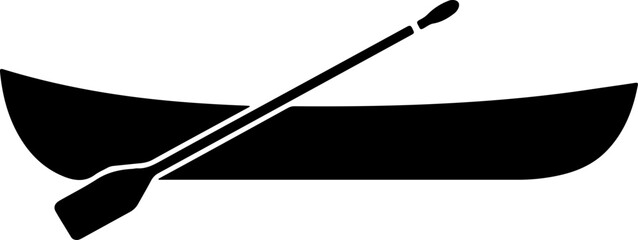 Rowboat with one oar silhouette vector illustration