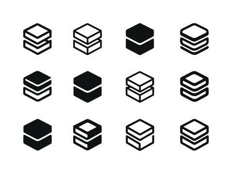 Boxy Structure Logos. boxy structure. Icon set. Set Logo of boxy