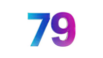 Gradient Number 79 on White Background