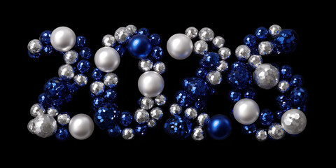 Obraz premium Shimmering gemstones arrange into sparkling date against deep dramatic dark backdrop.