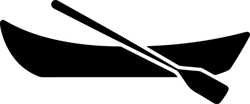 Rowboat with one oar silhouette vector illustration