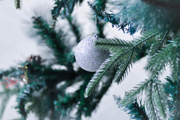 Christmas tree and Christmas decoration , artificial pine tree