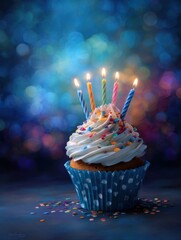 Celebrate with this whimsical birthday cupcake.