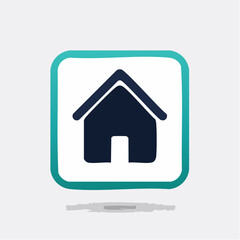 Obraz premium Blue home icon on a button background
