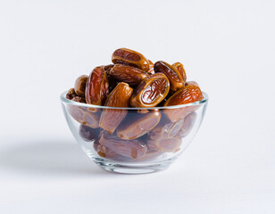 Sweet Medjool Dates in Glass Bowl