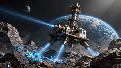 Space Mining Asteroid Excavation