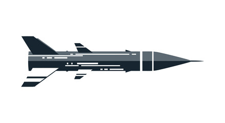A sleek dark gray missile design illustration with distinctive fins a minimalist silhouette
