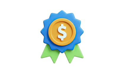 Dollar Sign Award Ribbon for Financial Success