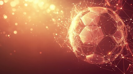 Futuristic soccer ball design with digital connection network concept