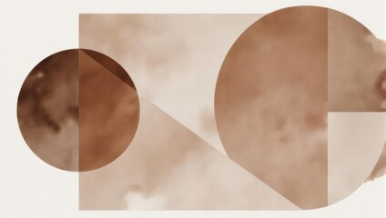 Abstract Geometric Shapes with Earth Tones and Watercolor Texture.