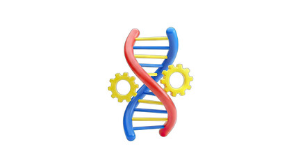 Fototapeta premium DNA Helix with Gears: Genetic Engineering Concept