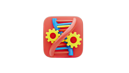 DNA Structure with Gears: Science and Technology Concept