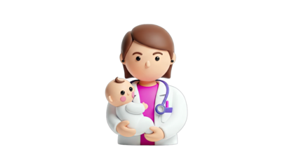 Doctor Holding Baby: Pediatrician Care Concept