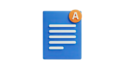 Document with Letter A Icon - Digital Concept