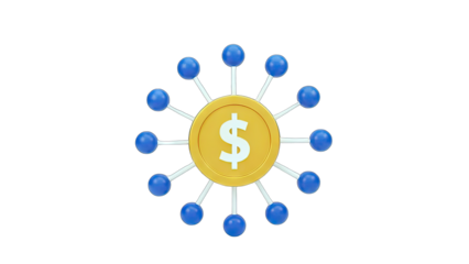 Dollar Coin Connected to Spheres: Financial Network