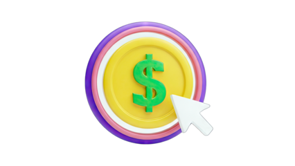 Dollar Coin Click: Online Payment Concept
