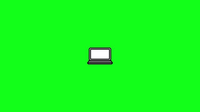 laptop icon emitting internet connection hotspot signal, internet access