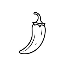 Fototapeta premium Chili pepper twist: minimalist line art | Clean, isolated vector art for creative projects.