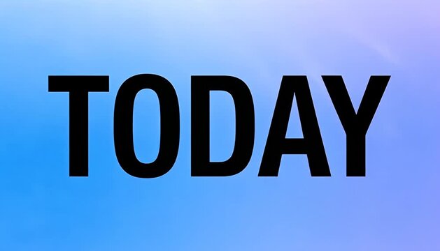 Today text on a soft gradient background with light beams for a motivational intro. today text, word, title.