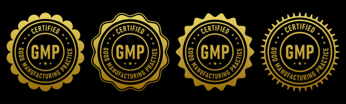 Gold GMP Certified Badge Set for Premium Branding and Quality Assurance