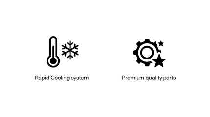 Rapid cooling system, high-quality components, etc. represent the efficient and durable electronic characteristics of the equipment, suitable for promotional materials in home appliances.
