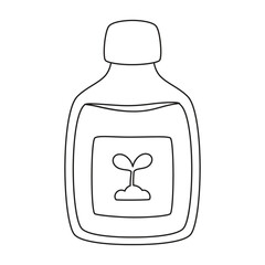 bottle of plant fertilizer in contour