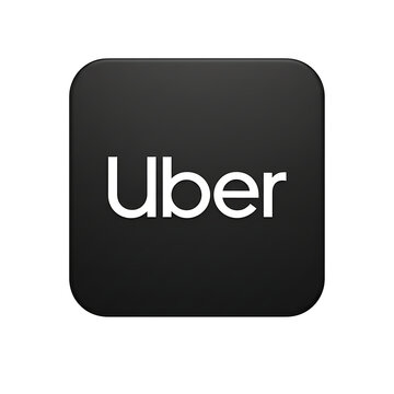 Uber logo isolated on transparent background. Editorial Use only.