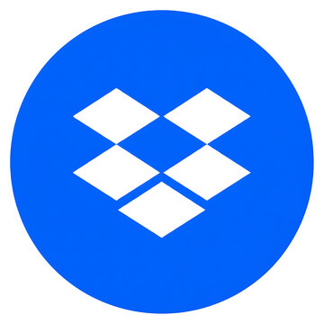 Dropbox logo icon isolated on transparent background. Editorial use only.