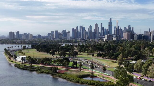 Melbourne skyline from Albert park