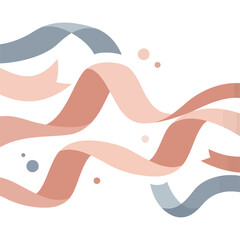 Modern abstract background with flowing pastel ribbons and dots