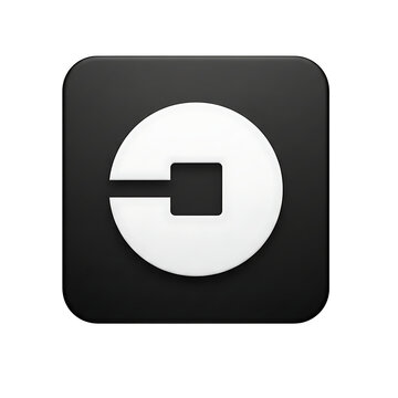 Uber logo isolated on transparent background. Editorial Use only.