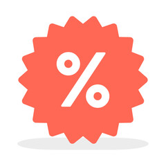 Sale Offer Starburst Sticker with Percent Sign