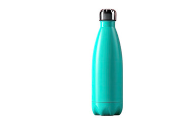Teal bottle with silver cap against black background