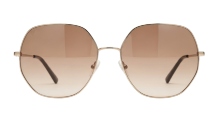 Oversized oval sunglasses with rose gold lenses transparent background cutout png