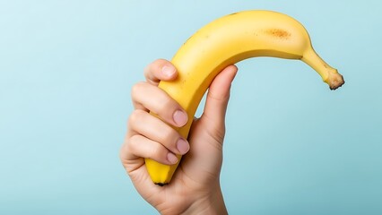 hand holding a banana