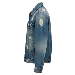 Fototapeta premium Ripped Denim Jacket Side View