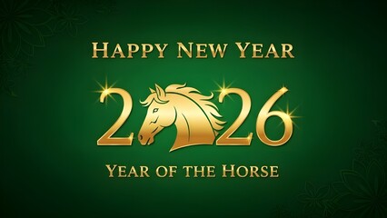 Golden Horse Head Symbolizing 2026 New Year Celebration