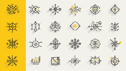 set of modern business infographic elements with arrows and targets