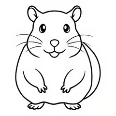 Fototapeta premium simple hamster outline minimal vector art